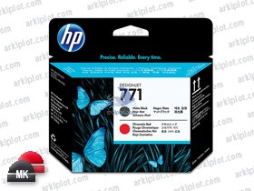 HP Nº771 cabezal negro mate/rojo cromático