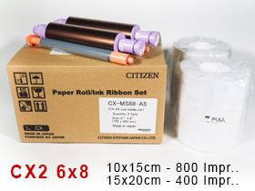 Kit papel Citizen CX Media Set 6x8" x 400 hojas 15x20